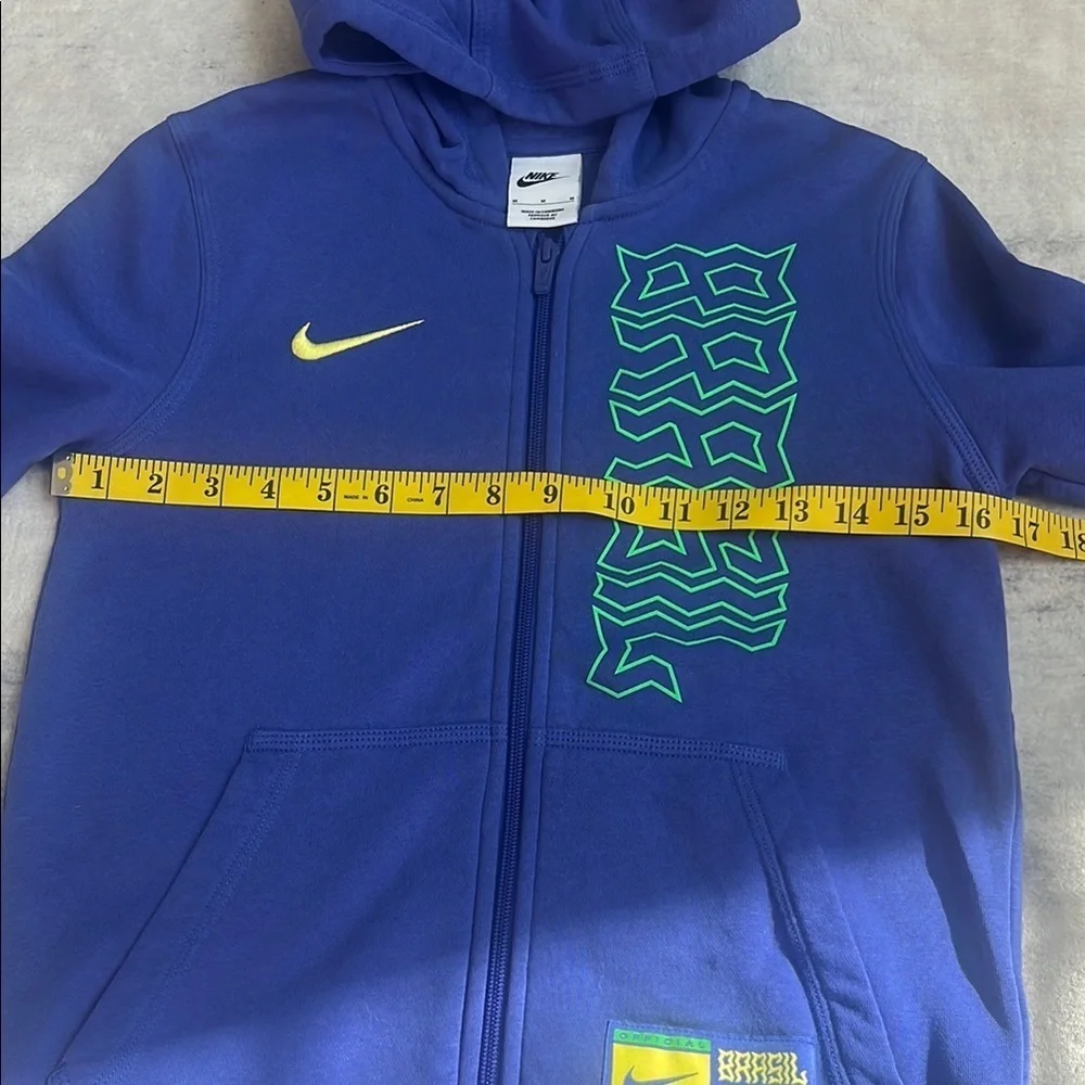 (169)Nike Blue and Green Athletic Sweatshirt Full-Zip